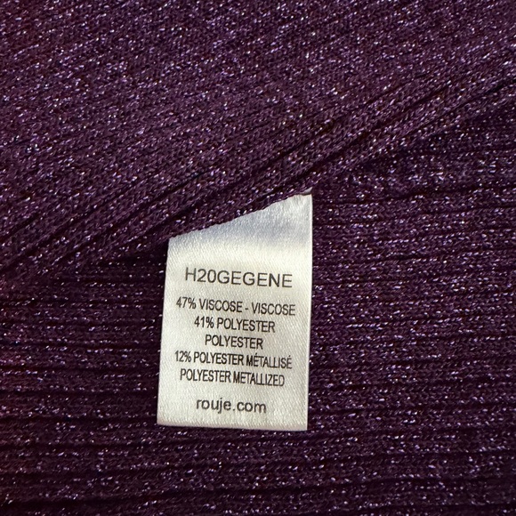 Rouje Paris Deep Purple Ruffled Cardigan - Picture 6 of 8